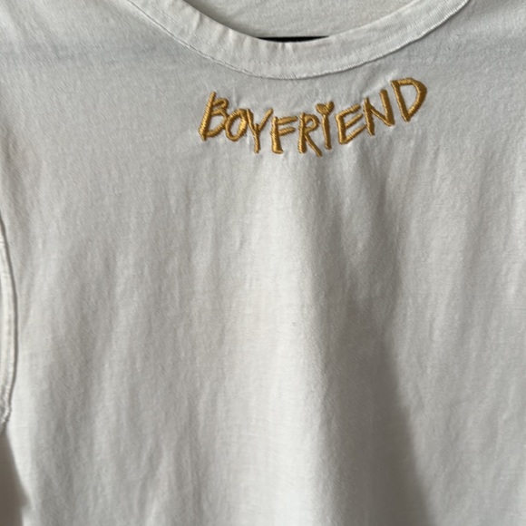 LINDER NYC White Boyfriend Jackson T-shirt Tank - Picture 5 of 9